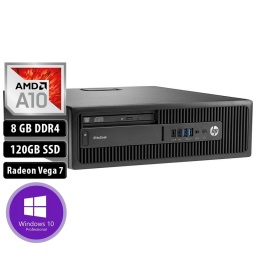 Equipo HP Elitedesk 705 AMD A10 9700, 8Gb, 120SSD, DVD, Win 10 Pro