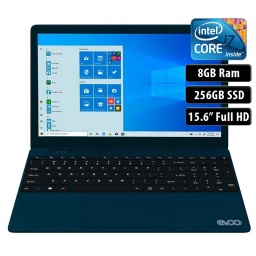 Notebook EVOO Ultra Thin, Core I7-6660U, 8GB, 256SSD, 15.6'' FHD, Win 10, Azul