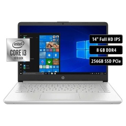 Notebook HP 14-DQ1043cl, Core i3-1005G1, 8GB, 256SSD, 14" FHD, Win 10