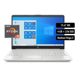 Notebook HP 15-GW0017LA, Ryzen 3 3250U, 4GB, 256SSD, 15,6", Win 10