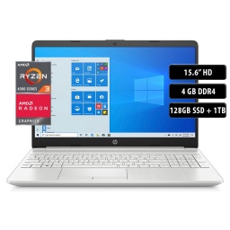 Notebook HP 15-GW0010WM, Ryzen 3 3250U, 4GB, 1TB+128SSD, 15.6", Win 10