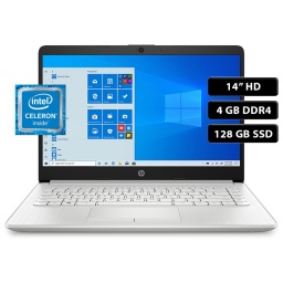 Notebook HP 14-CF2096LA, DC N4020, 4GB, 128SSD, 14", Win 10