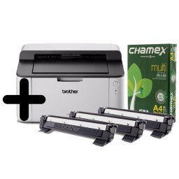 Impresora Láser Brother HL-1200 Monocromática - USB + 2 Toner Extra + Resma