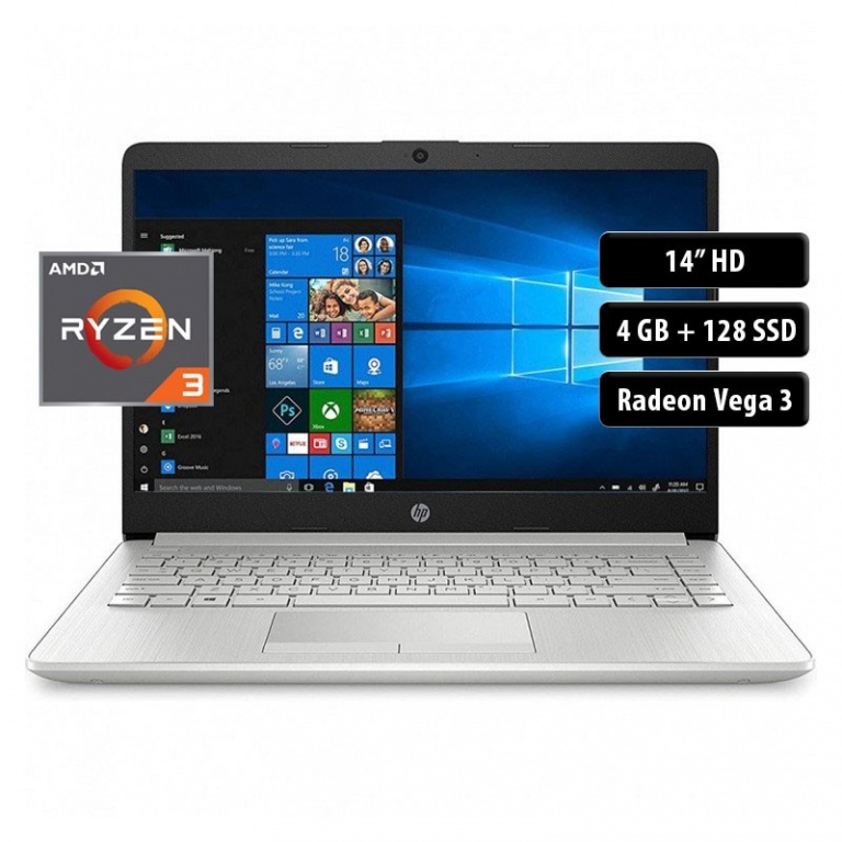 Notebook HP 14-dk1022wm, Ryzen 3 3250U, 4GB, 128SSD, 14, Win 10 (Oferta)